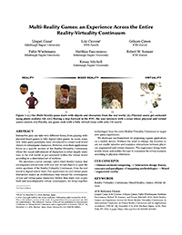 Multi-reality games: an experience across the entire reality-virtuality continuum